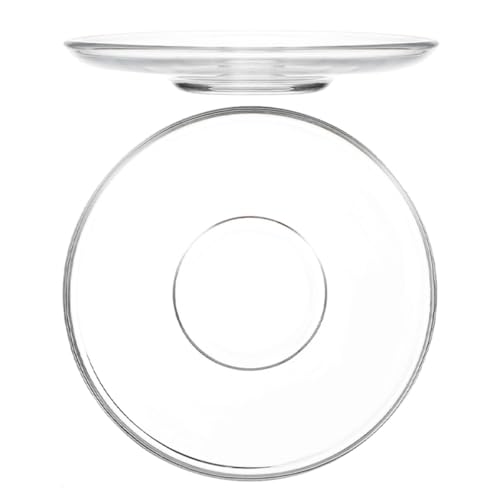 NULYLU 2 Platos Pequeños de Cristal Transparente Redondos 12X12 CM para Té y Aperitivos Platillos de Vidrio para Frutas y Postres Vajilla Estética Adecuado para Bares y Reutilizable