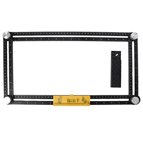 CHENZILIN 4 Folding Tile Hole Finder Aluminum Alloy Ruler Finder Slide Folding Measuring Ruler Protractor Model