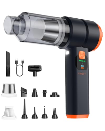 Image of Portable Cordless Car Vacuum,4-in-1 Handheld Cordless Vacuum with 30000Pa Suction,130000 RPM,6800mAh Battery,10 Nozzles,Rubber Paint Material for Car,Home,Birthday Gifts for Men Dad Husband(Cool Black