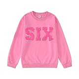 CM C&M WODRO Baby Mädchen Schwester Outfit Kinder Geburtstag Sweatshirt Buchstaben Stickerei Pullover 2-9 Jahre Geburtstagparty Kostüm Autumn Langarm Babykleidung Rundhals Langarmshirt(Rosa,6 Jahre)