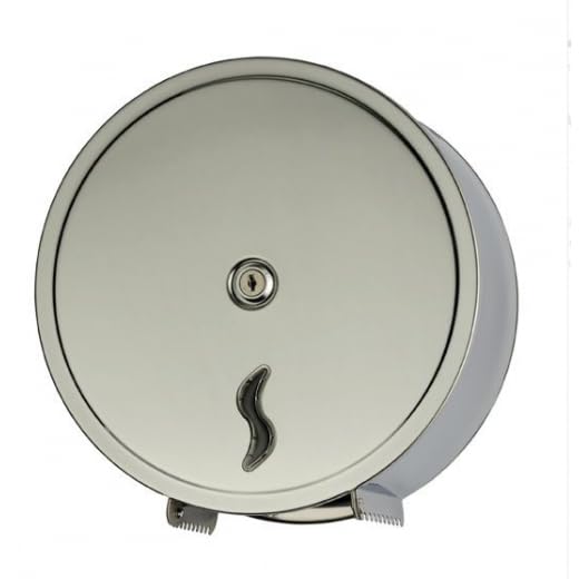 Brinox 200, Dispenser Murale per Carta Igienica a Rotolo Mini Jumbo in Acciaio Inox