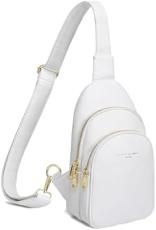 INICAT Crossbody Sling Bags Fanny Packs Leather Purses Chest Bag for Women