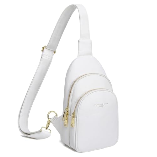 INICAT Crossbody Sling Bags Fanny Packs Leather Purses Chest Bag for Women