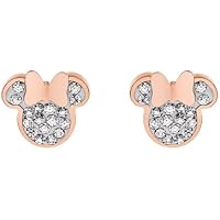 Disney Minnie Pendientes para niña de acero inoxidable con