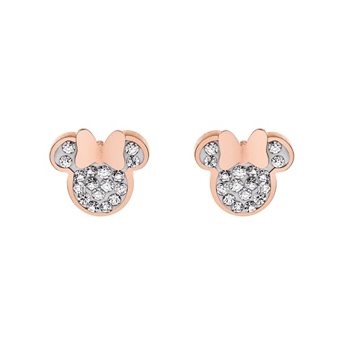 Orecchini Disney Minnie, Acciaio Inossidabile con Zirconi per Bambini e