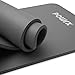 POWRX Tappetino Fitness 183 x 60 x 1,5 cm - Tappeto palestra ideale per Ginnastica, Yoga e Pilates - Ecocompatibile con Tracolla e Sacca Trasporto - Antiscivolo + PDF Workout (Grey)