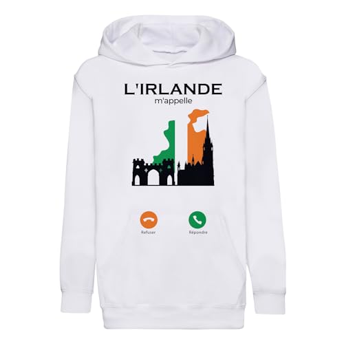 Sweat à capuche enfant Irlande en coton premium pour garçon et fille