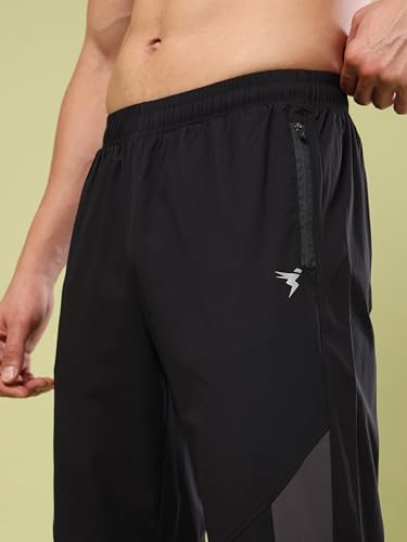 Image of TECHNOSPORT Men's Colorblock Slim Fit Sports Joggers TECHNOLITE Lightweight Active Track Pants Quick Dry Stretch Gym Running Training Fitness Activewear