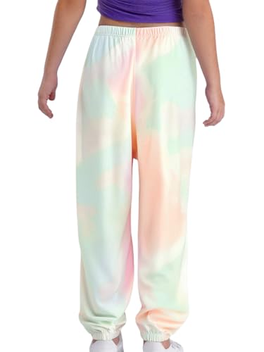 Kids Girls Loose Fit Tie Dye Sweatpants Athletic Jogger Pants Casual Elastic Waist Long Trousers2