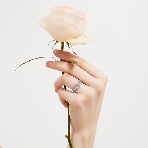 THELANDA Genuine Moissanite or Simulated Diamond Tie The Love Knot Infinity Promise Ring Wedding Band For Women4