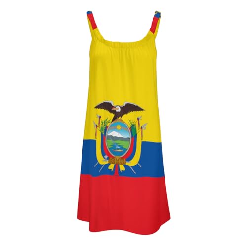 Beach Skirt for Women Ecuador Ecuadorian Flag Dress Sleeveless Sexy Sling Skirt Fashion Sunshine Casual Wear Shoulder Strap Skirts XL