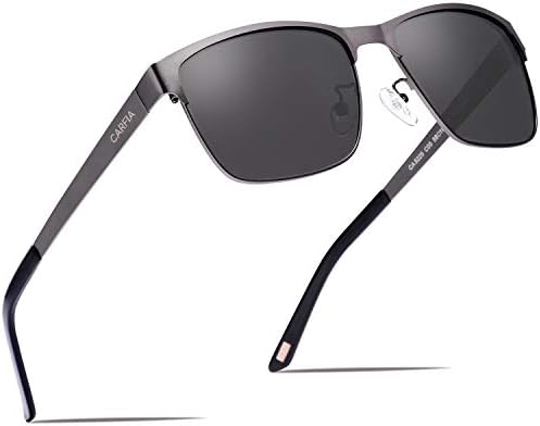 CARFIA Polarized Sunglasses for Men Spring Hinge Metal Frame CA5225