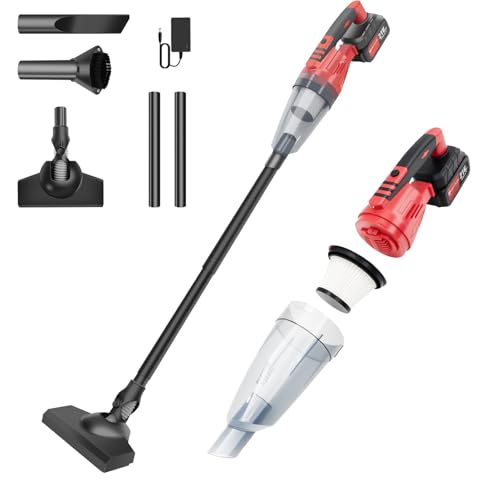 Bowose Handheld Vacuum Cleaner Cordless, 55KPa Powerful Suction Car Vacuum, for Pet Hair Home Car Sofa, Vacuuming with Various Nozzles +2-in-1 head