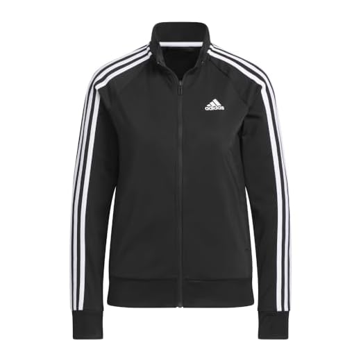 adidas Camiseta feminina Essentials Warm-Up Slim com 3 listras, Preto, P
