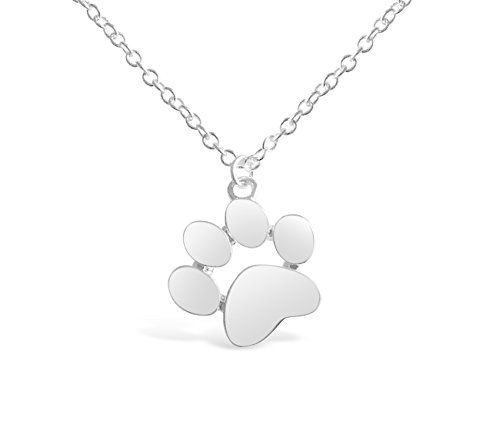 Rosa Vila Paw Print Necklace, Paw Necklace, Dog Necklace, Dog Jewelry For Women, Dog Paw Necklace, Dog Pendant, Dog Necklaces For Women (Silver Tone)