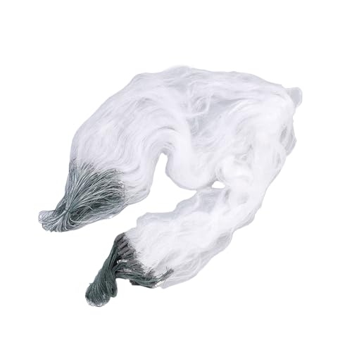 GLOGLOW 50m Length 1.5m Height Fishing Net, 3 Layers Durable Nylon Mesh with Float for Bait Fishing, Handmade Easy to Throw Lightweight (4 Fingers)