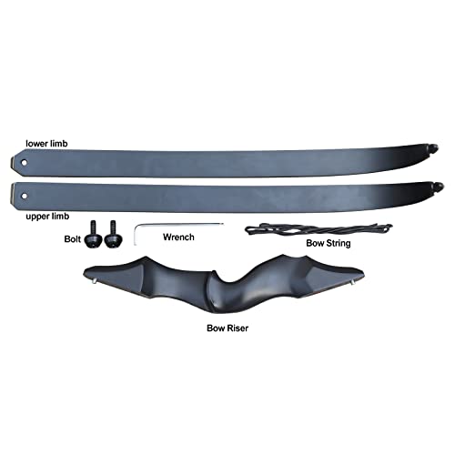 Black Hunter Takedown Recurve Bow 60" Wooden Bow Archery Set, Third Generation Black Longbow Ergonomic Design Right Handed Bow For Adult Beginners Target Practice Training (25-50Lbs) #TOP7