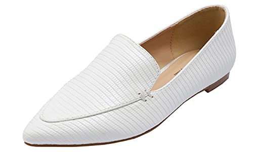Image of FEVERSOLE Women's Loafer Flat Pointed Fashion Slip On Comfort Driving Office Shoes