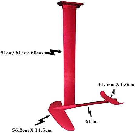 Surfboard tail fin Surfing Hydrofoil Set Full Carbon Fiber Hydrofoil Set SUP Stand Up Kiteboard Underwater Accessories for longboards, surfboards and paddle boards (Size : Red)