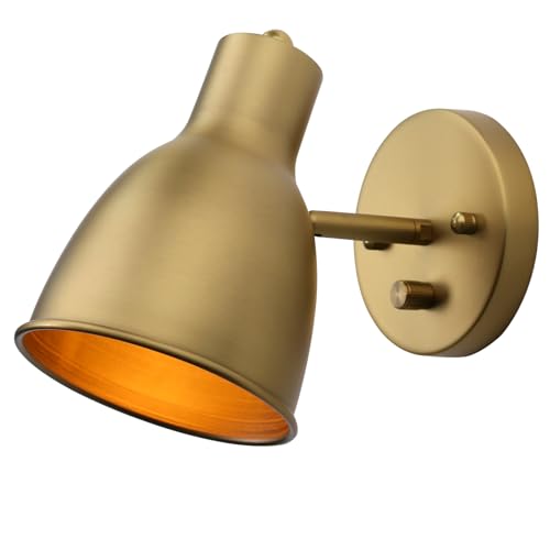 Image of Pathson Dimmable Vintage Metal Wall Sconce - Adjustable Light Head, Hardwired Bedside Vanity Light for Bedroom, Bathroom & Dining Room