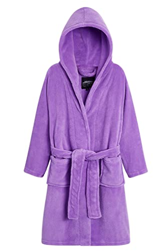 CityComfort Bata Niña Invierno de Forro Polar, Ropa de Niña Para Casa, Regalos Para Niñas y Adolescentes 5-14 Años (7-8 años, Morado)