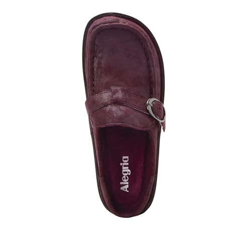 Image of Alegria Women's Brigid Leather Moc Toe Open Back Clog with Heel Cup