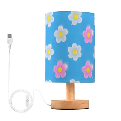 Lámpara de mesa infantil azul con brillo falso miniatura 1