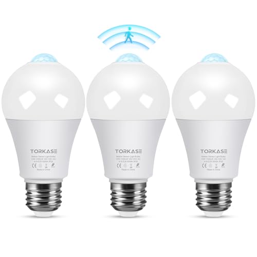 Motion Sensor Light Bulbs 13W (100W Equivalent), 3 Pack A19 E26 Motion…