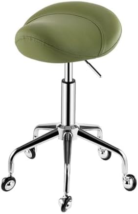Adjustable Saddle Stool Chair with 360° Rotation & Wheels, Ergonomic Lift Seat for Home Office, Salon, Shop, Height 55-70cm, Black Color