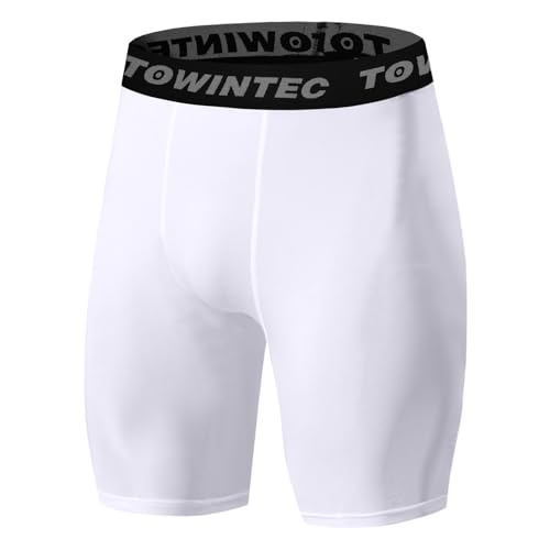 Towintec Mallas Cortas Running Hombre Pantalones Cortos de compresión Polainas Cortos de Transpirable Secado Rápido Mallas de Atletismo Base de compresión con Entrenamiento Deporte Fitness