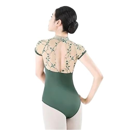 Justaucorps de ballet brodé à boucle cachée | Vêtement de danse dos en V