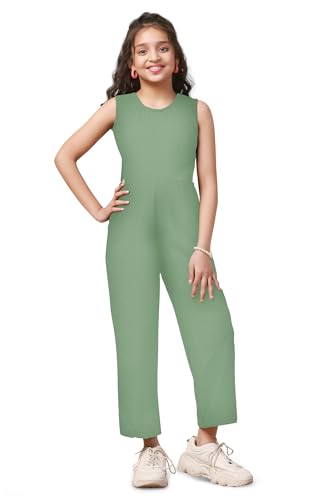 Image of Fashion Dream Girl's Ankle Length Solid Jumpsuit