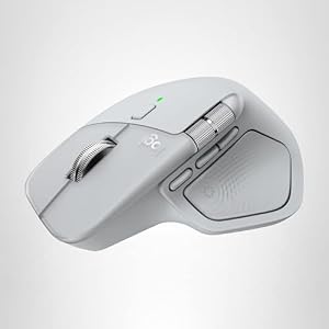 Logitech MX Master 4, mouse inalámbrico ergonómico con retroalimentación háptica de rendimiento avanzado, desplazamiento ultrarrápido, carga USB-C, Bluetooth, Windows, MacOS, color gris pálido