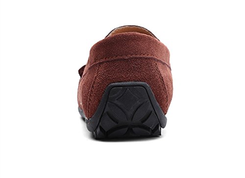 ChicWind Men's Suede Leather Penny Loafers Driving Moccasins Slip On Flats Boat Shoes3