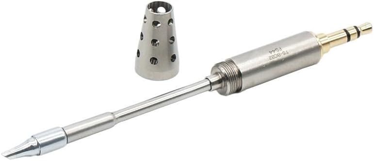 TS80P Soldering Iron Tip Replacement for Miniware TS1C TS80 Cordless Soldering Station Internal Heating Steel Head Fast Heating Long Life Pluggable 3.5mm Audio Interface Silver 100mm Length(TS-BC02)