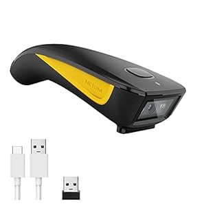 NETUM C750 Wireless Barcode Scanner Bluetooth Compatible Small Pocket USB 1D 2D QR Code Scanner for Inventory, Bar Code Image Reader for Tablet iPhone iPad Android iOS PC POS.