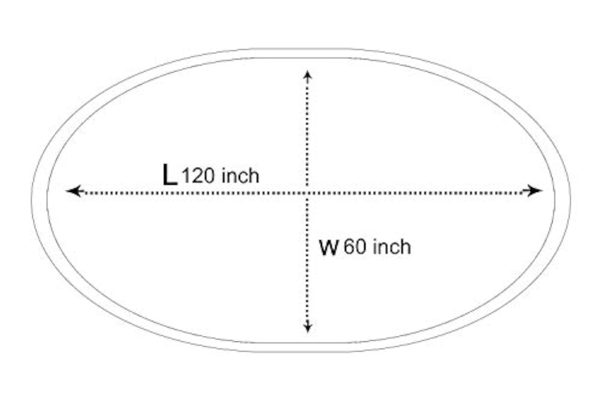 10 Seater Table Cover Oval Shaped with Petals Pattern