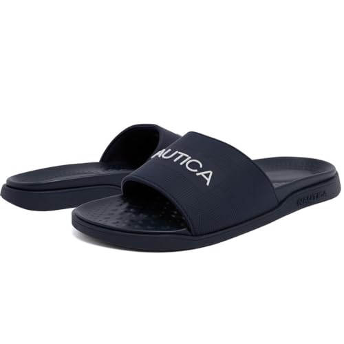 Image of Nautica Men's Athletic Cushioned Casual Slip On Shower Pool Beach Slide Sandals