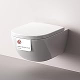 AM.PM Above – AquaSpin Wand WC spülrandlos | Hänge WC mit Toilettendeckel mit Absenkautomatik | Duroplast Klo Sitz | Spülrandloses Hänge WC Set | Kompatibel mit Vorwandelement & Gäste WC | Weiß 49 cm