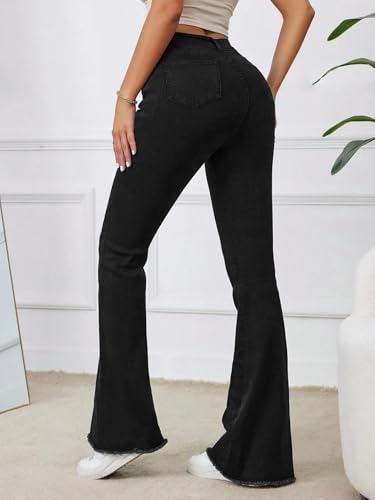 Image of KOTTY Women's High Waist Flared Fit Stretchable Denim Jeans for Casual