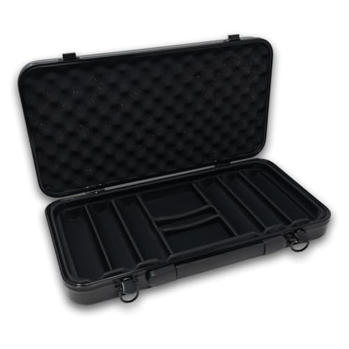 DA VINCI Professional Poker Chip Case, Black Polycarbonate Shell Hard Case with Aluminum Frame, and Strong EVA Rubber Interior Chip Tray (300 Chip Capacity)