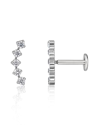 limerencia 18G Tragus Piercing Titanio, 2 Piezas Médico Labio