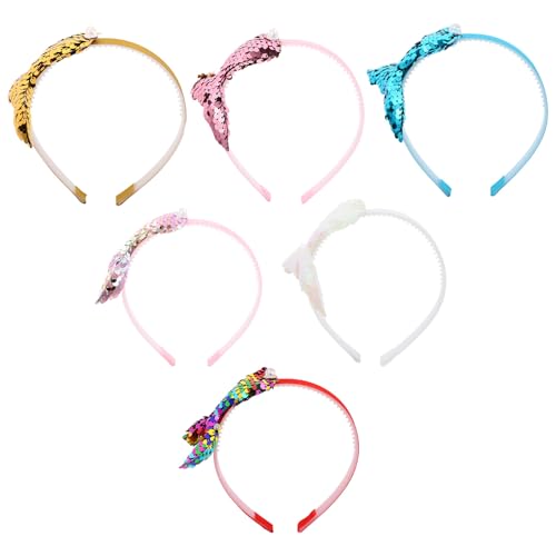 COLLBATH Diadema de Sirena Lentejuelas 6 Piezas Multicolor Accesorio Cabello Ligero y Elástico Talla Única Adultos Adecuado para Fiestas Infantiles y Disfraces