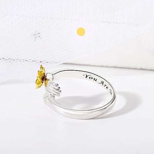 Bague argent 925 femme qui câline les mains, le cadeau d'amour éternel