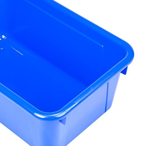 Image of Storex Small Cubby Bins - Plastic Storage Containers for Classroom with Non-Snap Lid, 12.2 x 7.8 x 5.1 inches, Assorted Colors, (62406U05C) (Pack of 5)