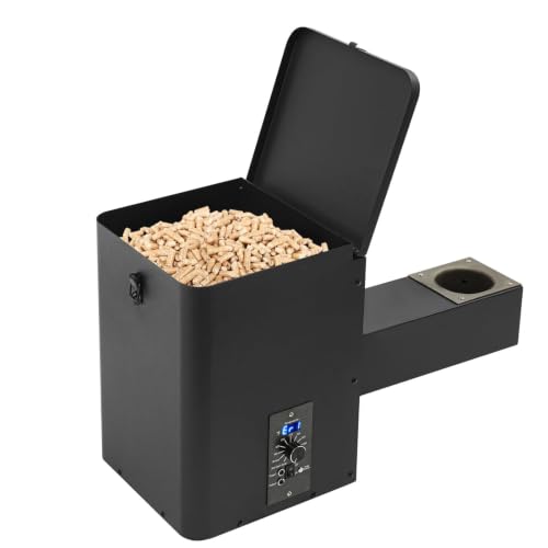 Kit Affumicatore A Pellet Da 250 W Con Tramoggia, Barbecue Elettrico A Pellet Con Display A Led, Controllo Della Temperatura Da 180 A 450℉, Per Barbecue, Affumicatura, Cottura Al Forno E Arrosto.