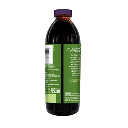Wholesome Organic Blackstrap Molasses, 16 oz, 12-Pack