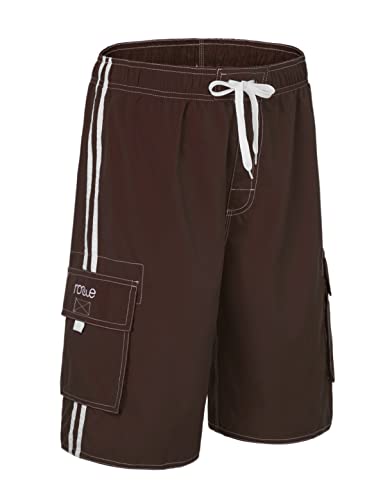 Image of Nonwe Men's Beachwear Board Shorts Quick Dry with Mesh Lining Swim Trunks