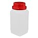 Aexit 2Pcs 650ml Flasks Plastic Red Cap Square Wide Mouth Chemical Sample Cell Culture Flasks Reagent Bottle