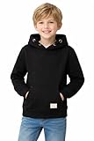 Marque Blu Apparel Blu Apparel Chandails à capuche unisexe pour enfants Garçons Filles Sweats à capuche chauds en polaire pour enfants, Noir , 7-8 ans